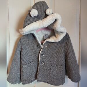Carter's Gray Knit Jacket with Fuzzy Ears